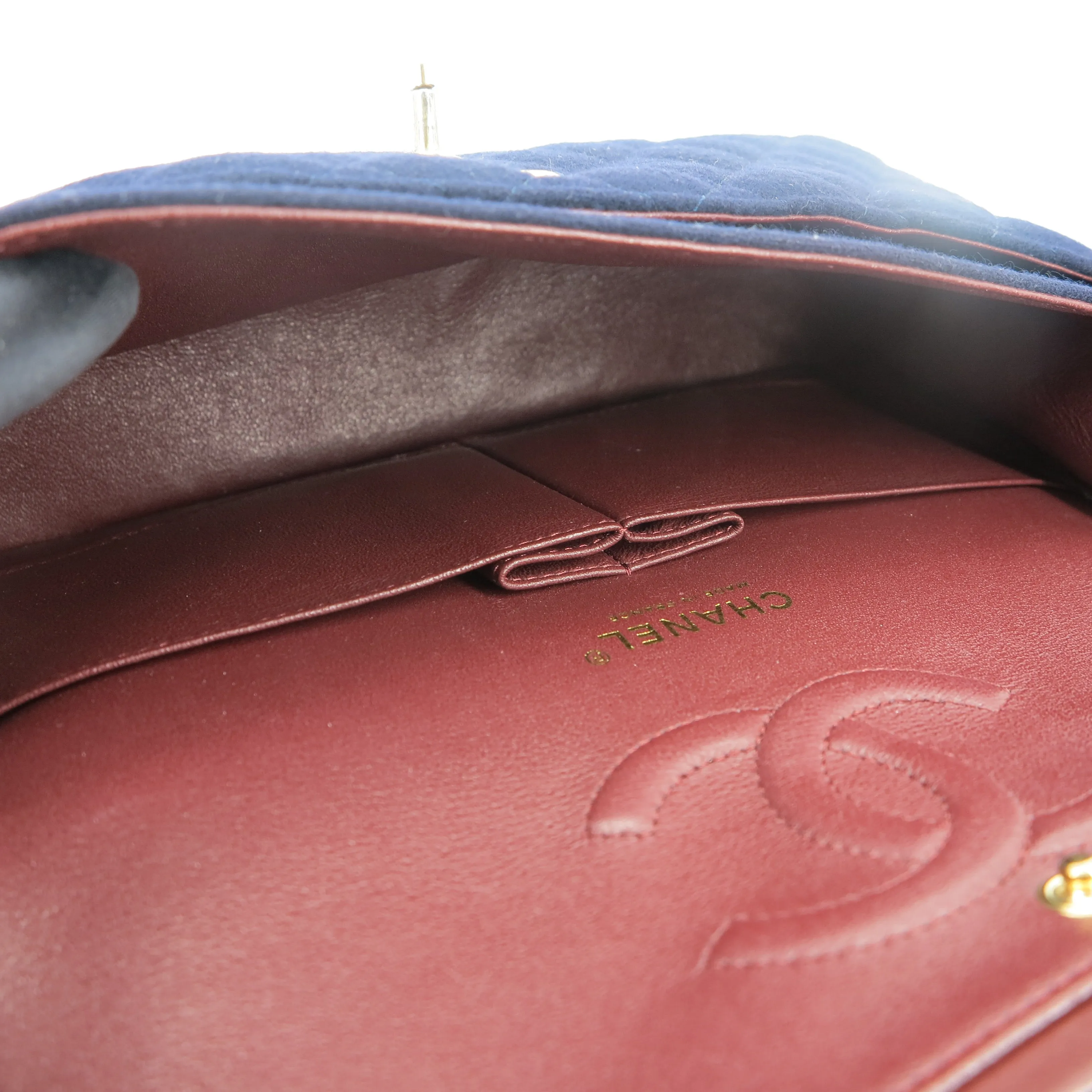 18A Paris-Hamburg Charms Navy Medium Classic Double Flap Bag