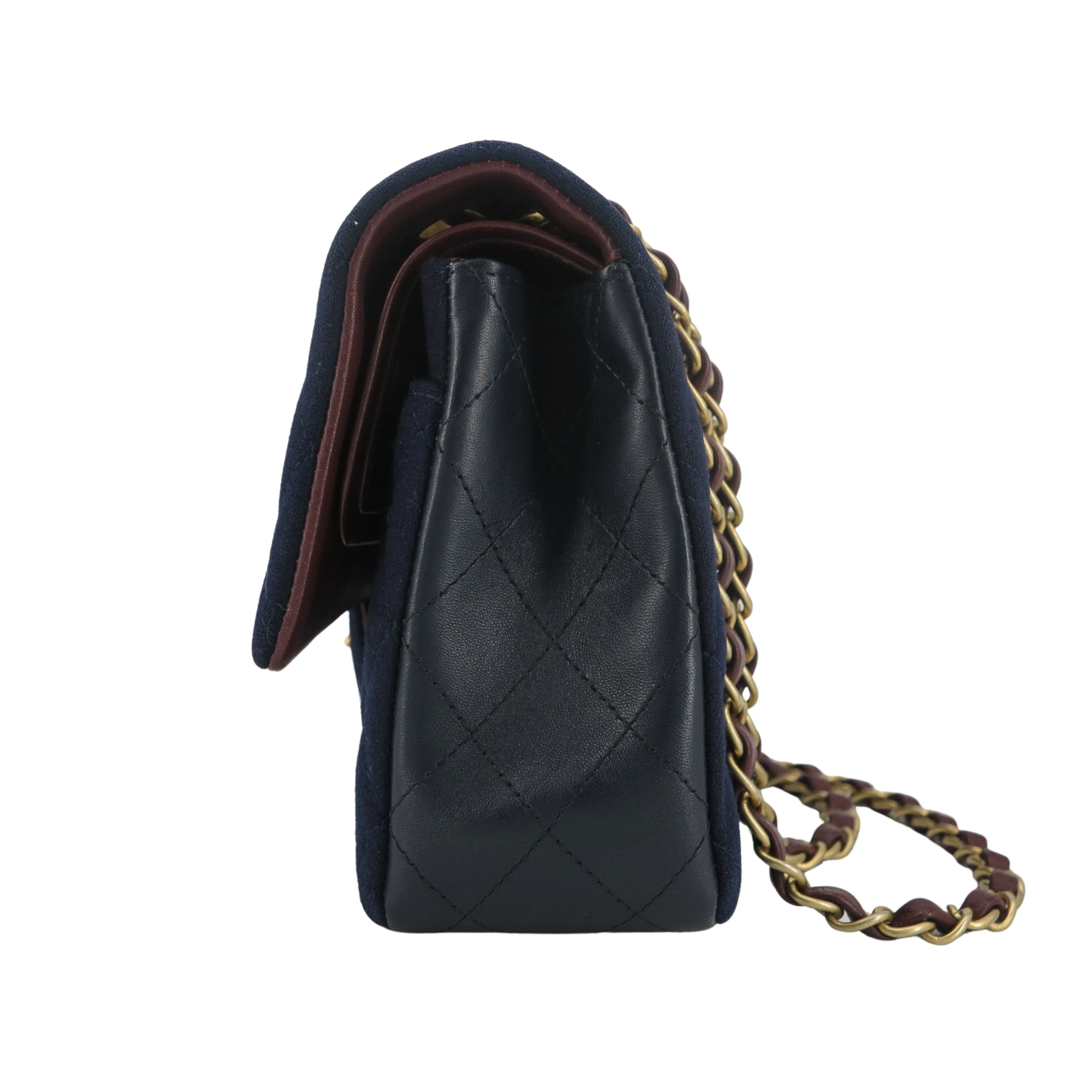 18A Paris-Hamburg Charms Navy Medium Classic Double Flap Bag