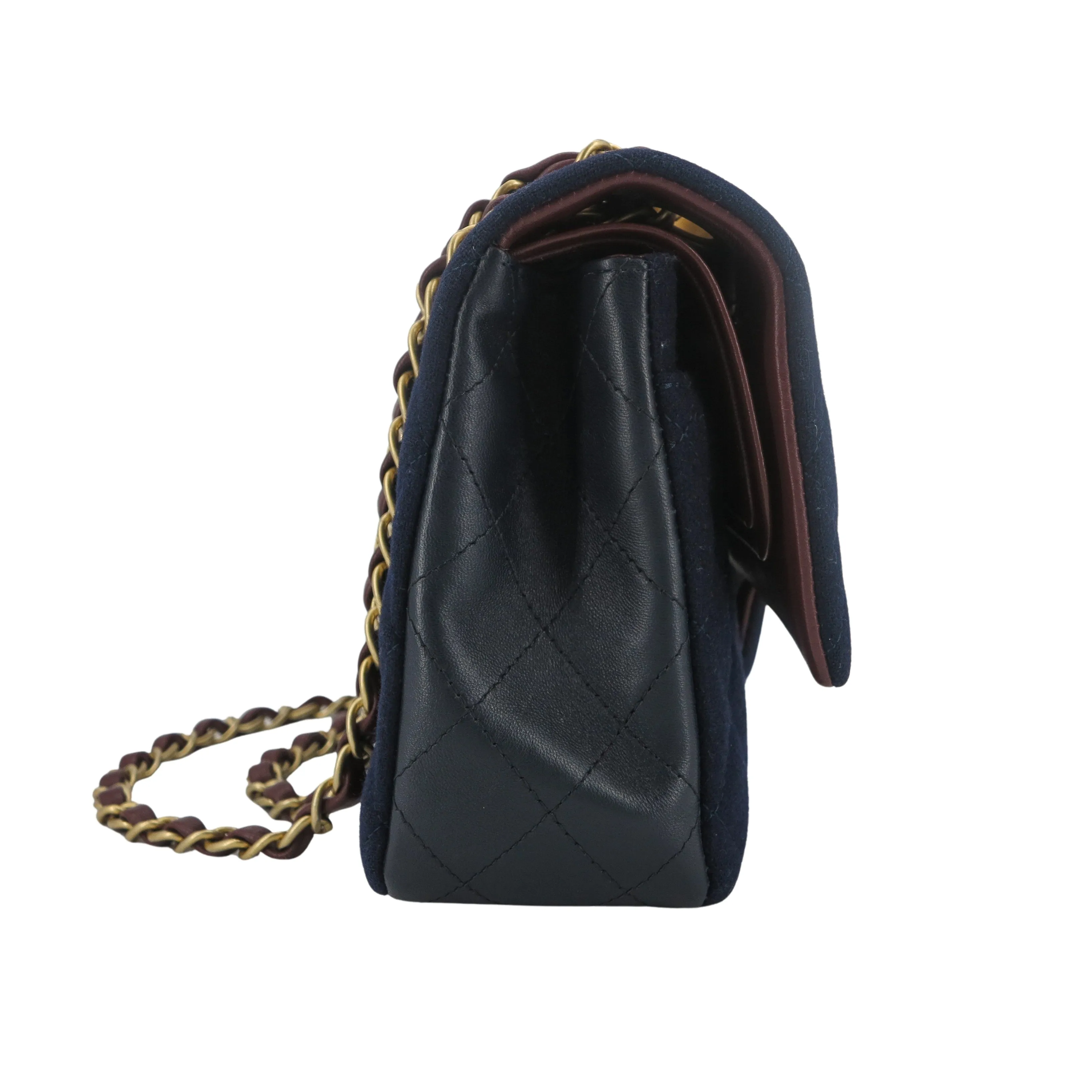 18A Paris-Hamburg Charms Navy Medium Classic Double Flap Bag
