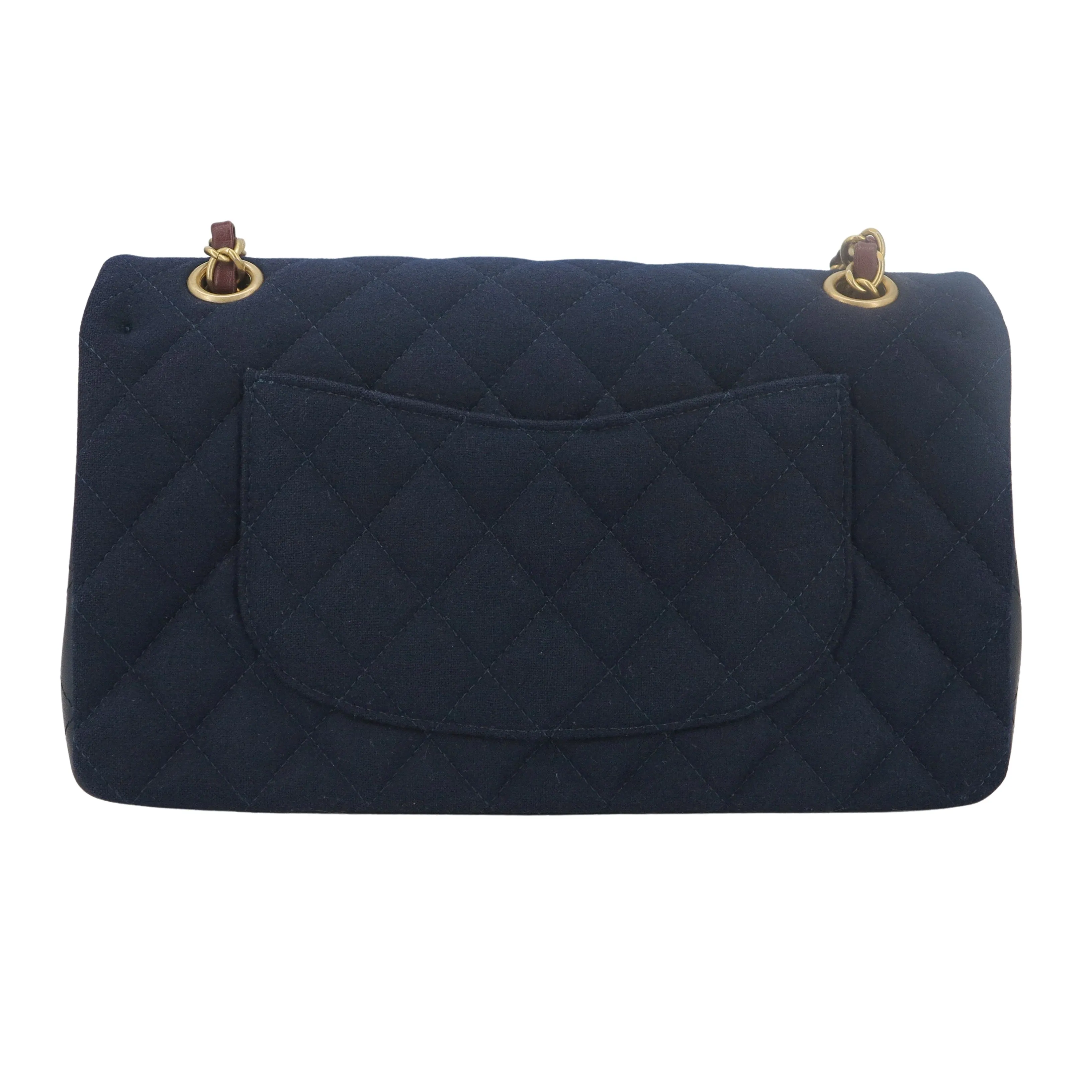 18A Paris-Hamburg Charms Navy Medium Classic Double Flap Bag