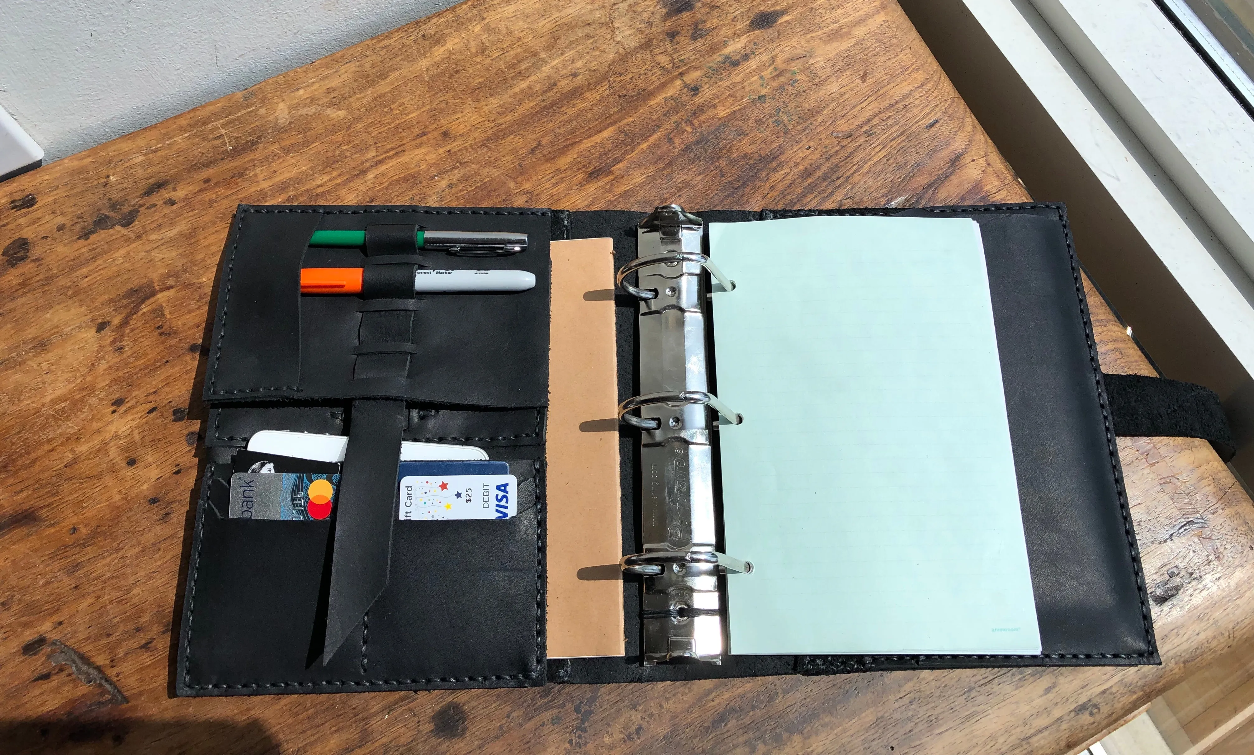 A5 Portfolio, 3 Ring A5 Binder, Mini Leather Organizer