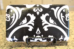 ADO | Damask Print Clutch Wallet with Red Trim