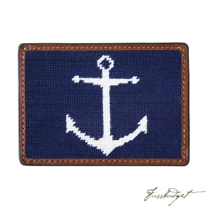 Anchor (Navy) Needlepoint Card Wallet