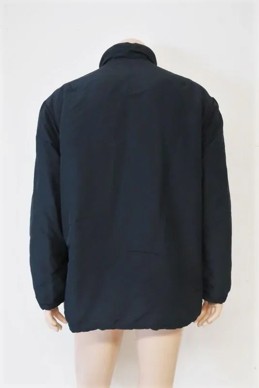 Armani Collezioni Reversible Jacket Navy Nylon & Dark Gray Fleece Size 42