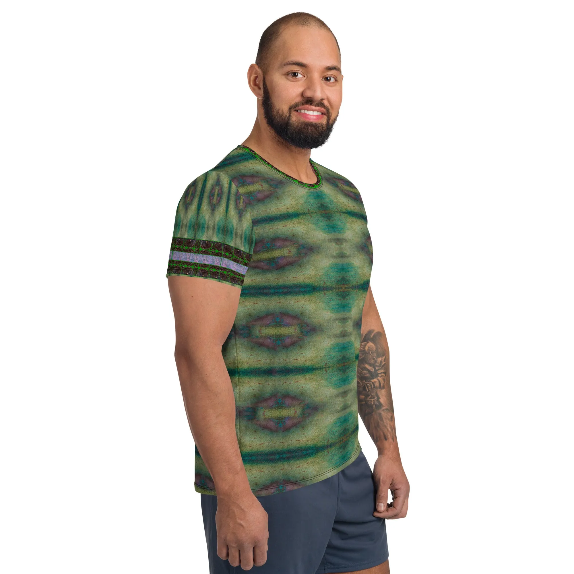 Athletic T-Shirt (His/Virilis)(Tree Link Stripe) RJSTH@Fabric#4 RJSTHS2021 RJS