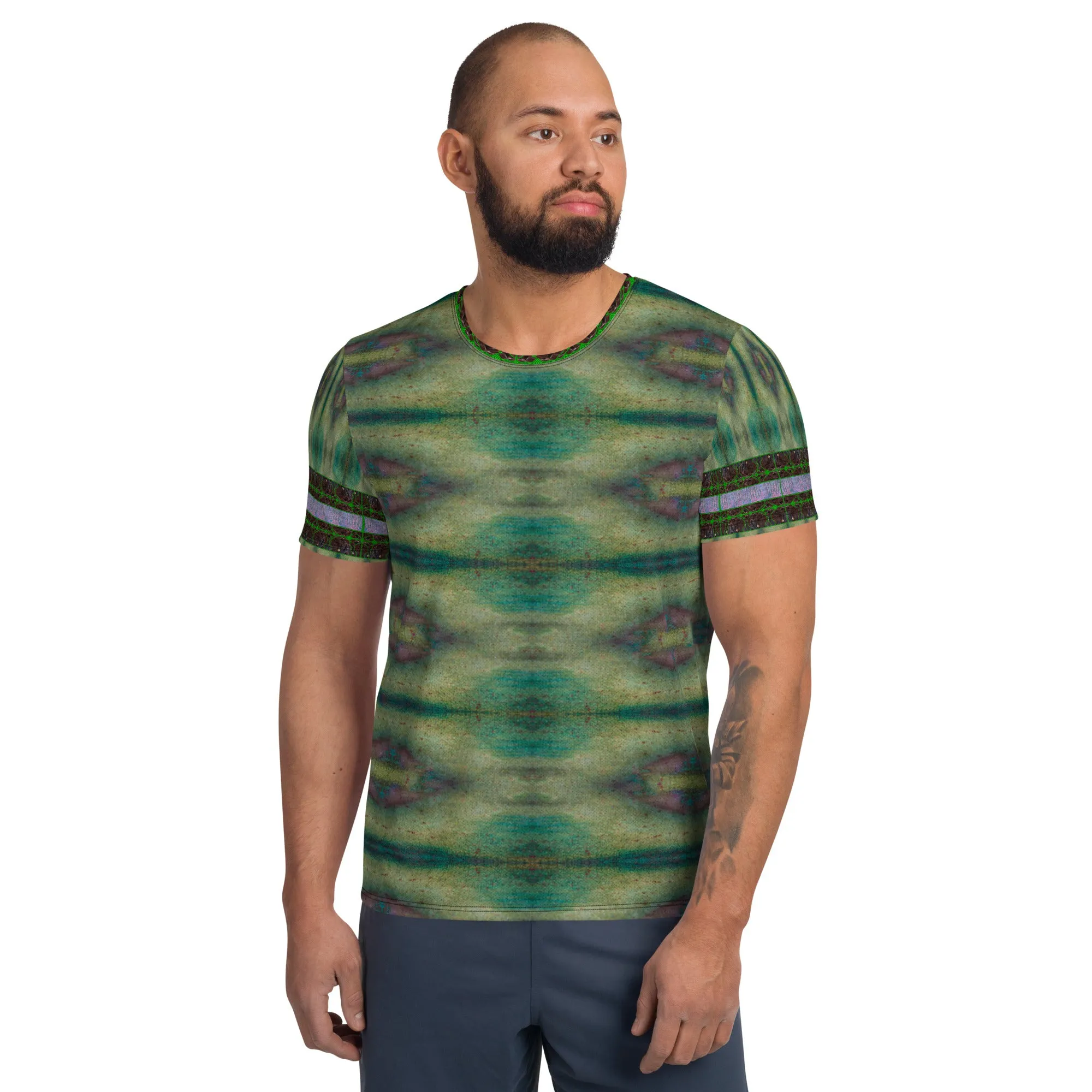 Athletic T-Shirt (His/Virilis)(Tree Link Stripe) RJSTH@Fabric#4 RJSTHS2021 RJS