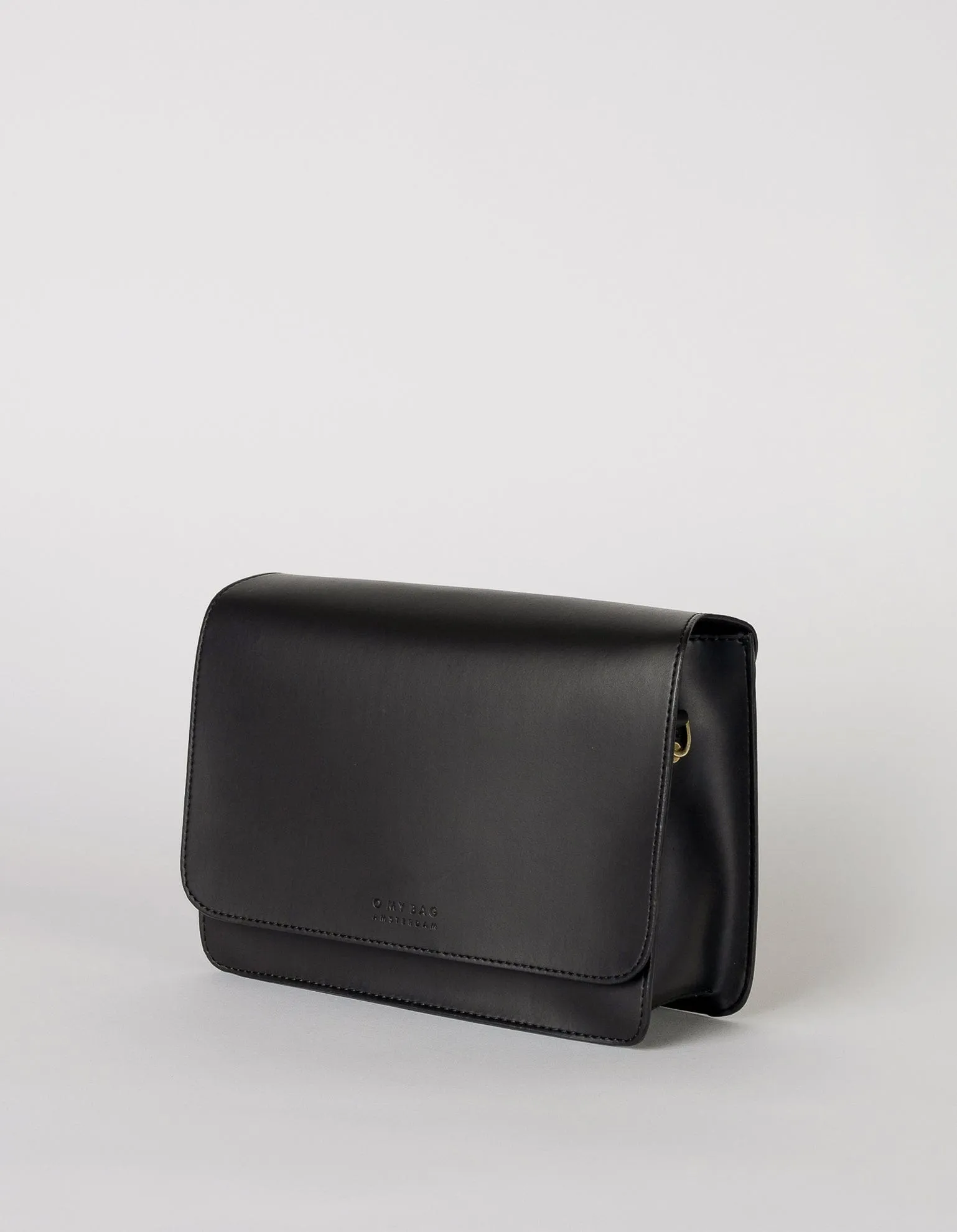 Audrey Apple Leather Vegan Crossbody | Black