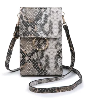 Ayla Touch Screen Crossbody - Python Khaki/Grey