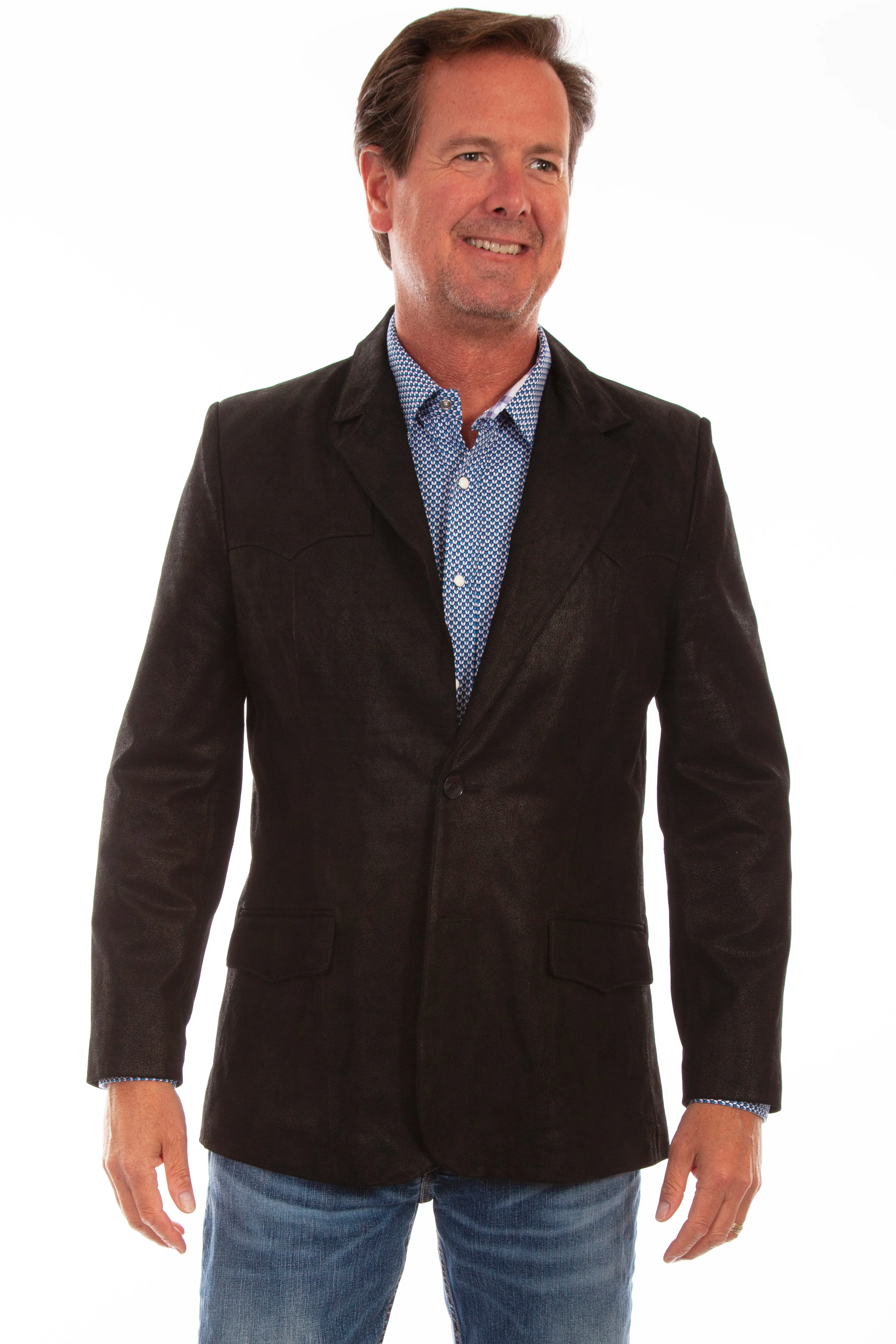 Blazer, Men's Western Boar Suede Blazer - Style 602