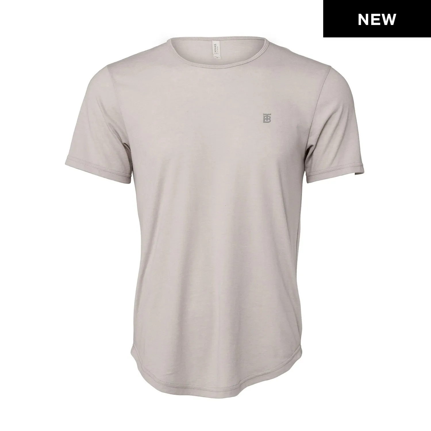BLKT Drop Cut SS Monogram Tee - Cool Gray