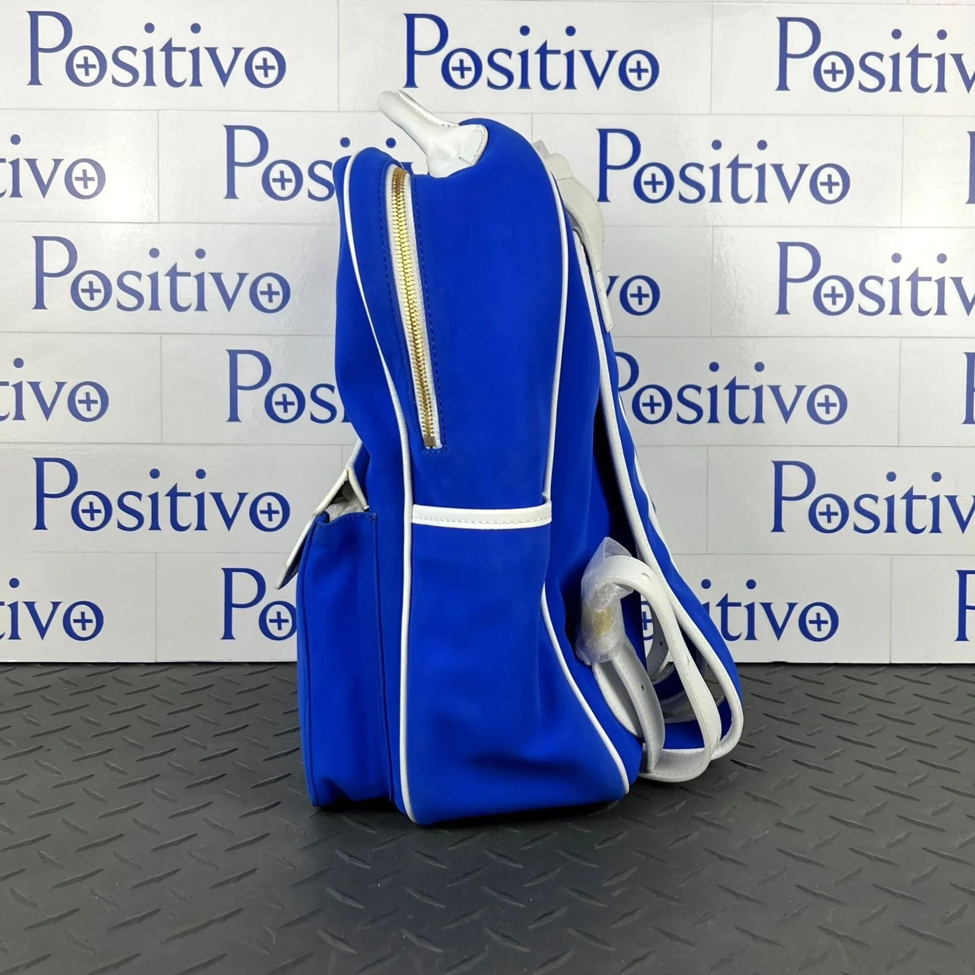 Buscemi Blue/White Fabric Backpack Bag Medium SAMPLE