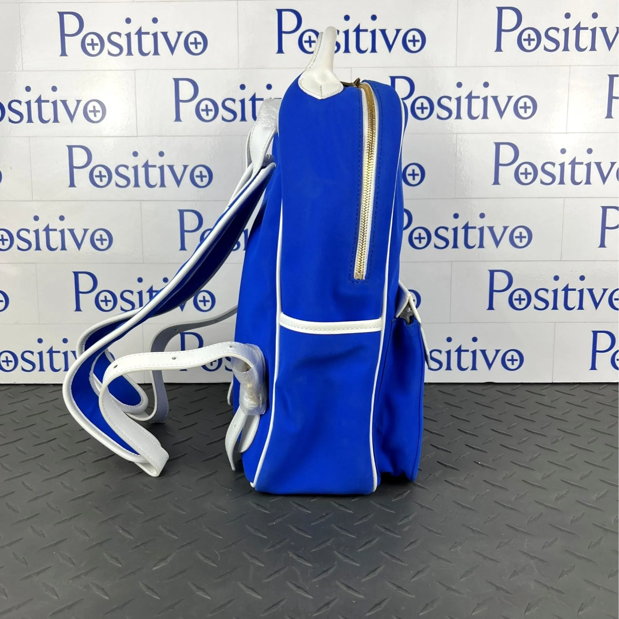Buscemi Blue/White Fabric Backpack Bag Medium SAMPLE
