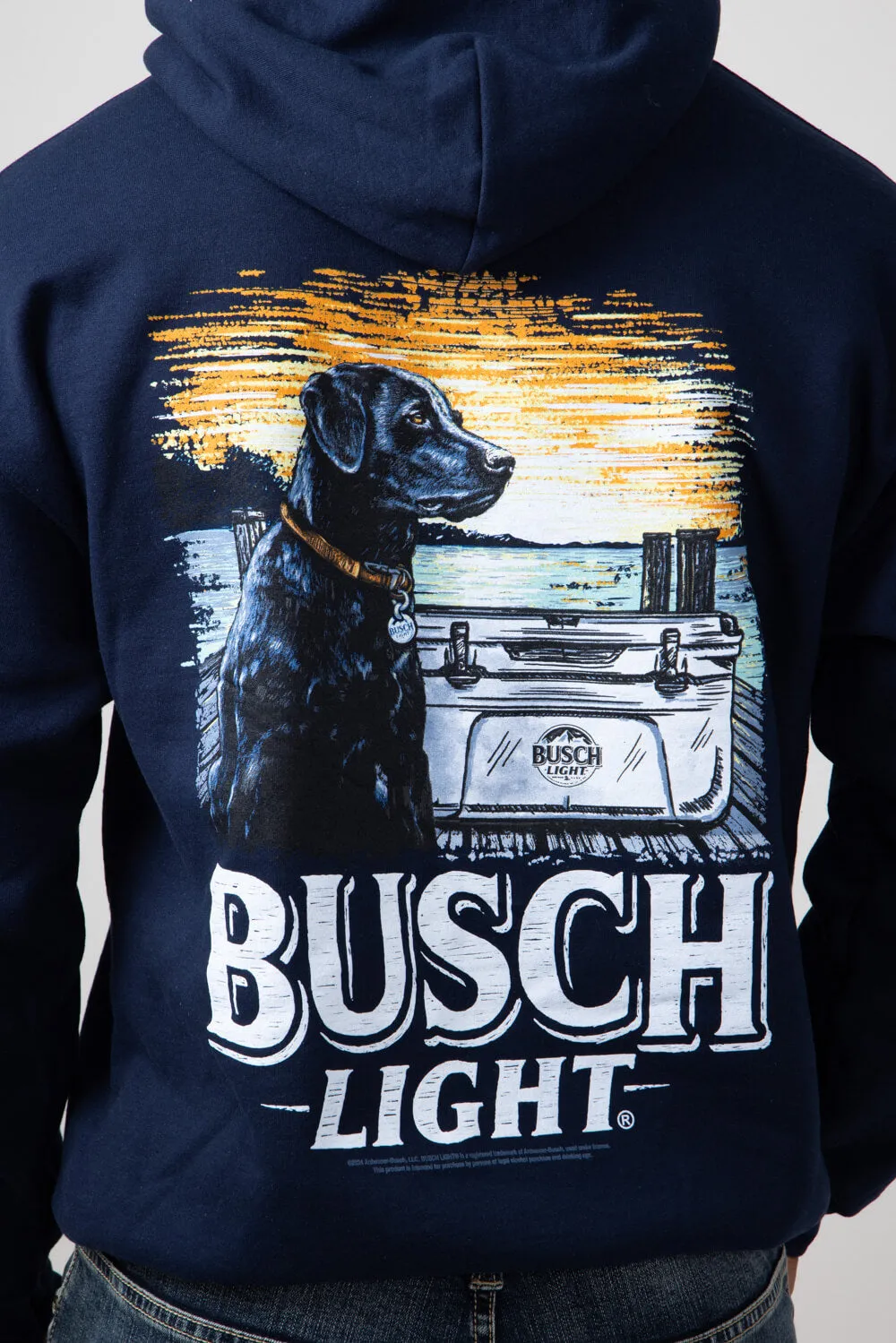 Busch Dog Cooler Hoodie for Men in Navy | 3852-NAVY
