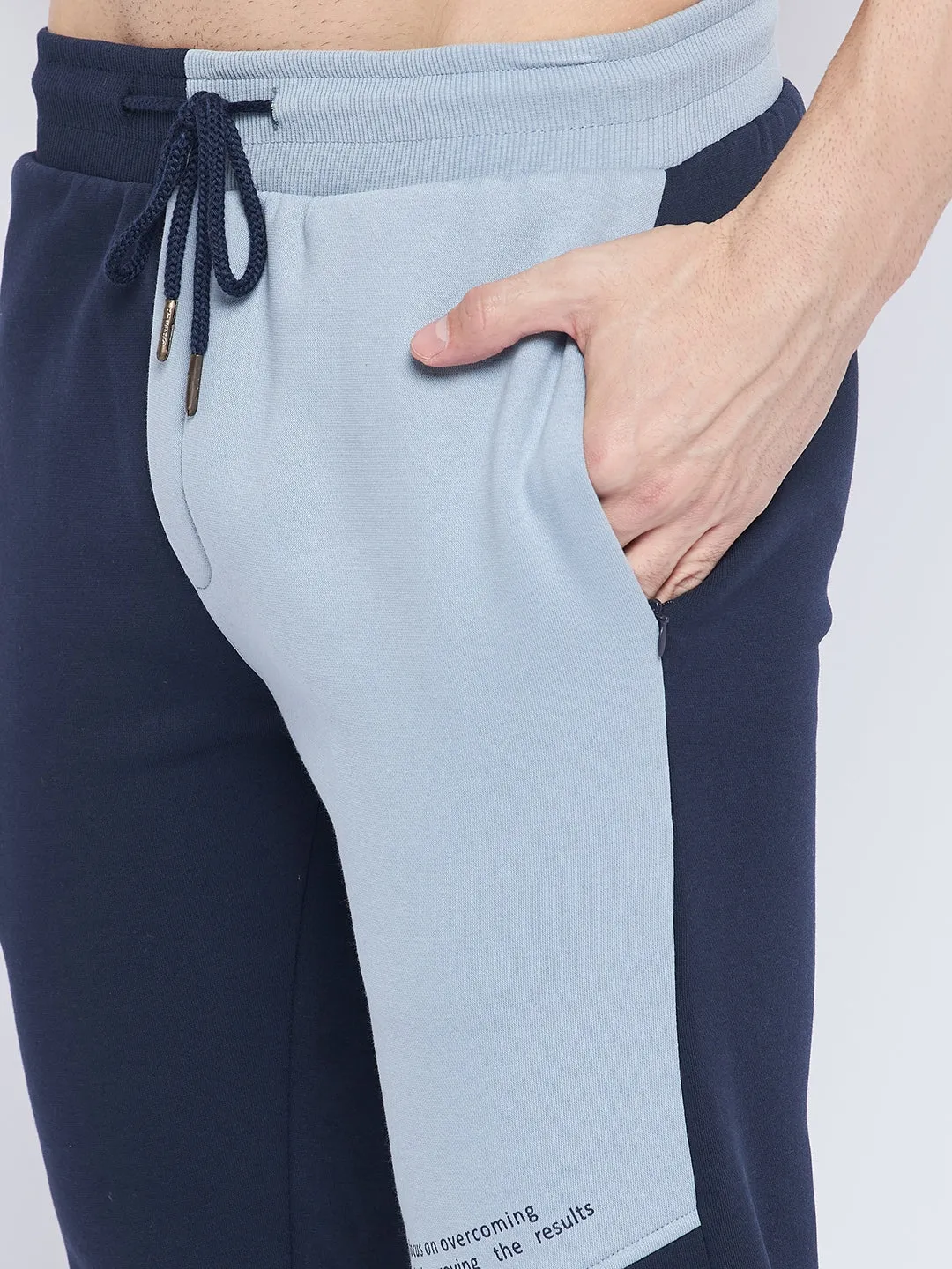 Camla Barcelona Men'S Colourblocked Navy Blue Tracksuit