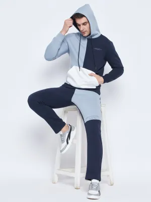 Camla Barcelona Men'S Colourblocked Navy Blue Tracksuit