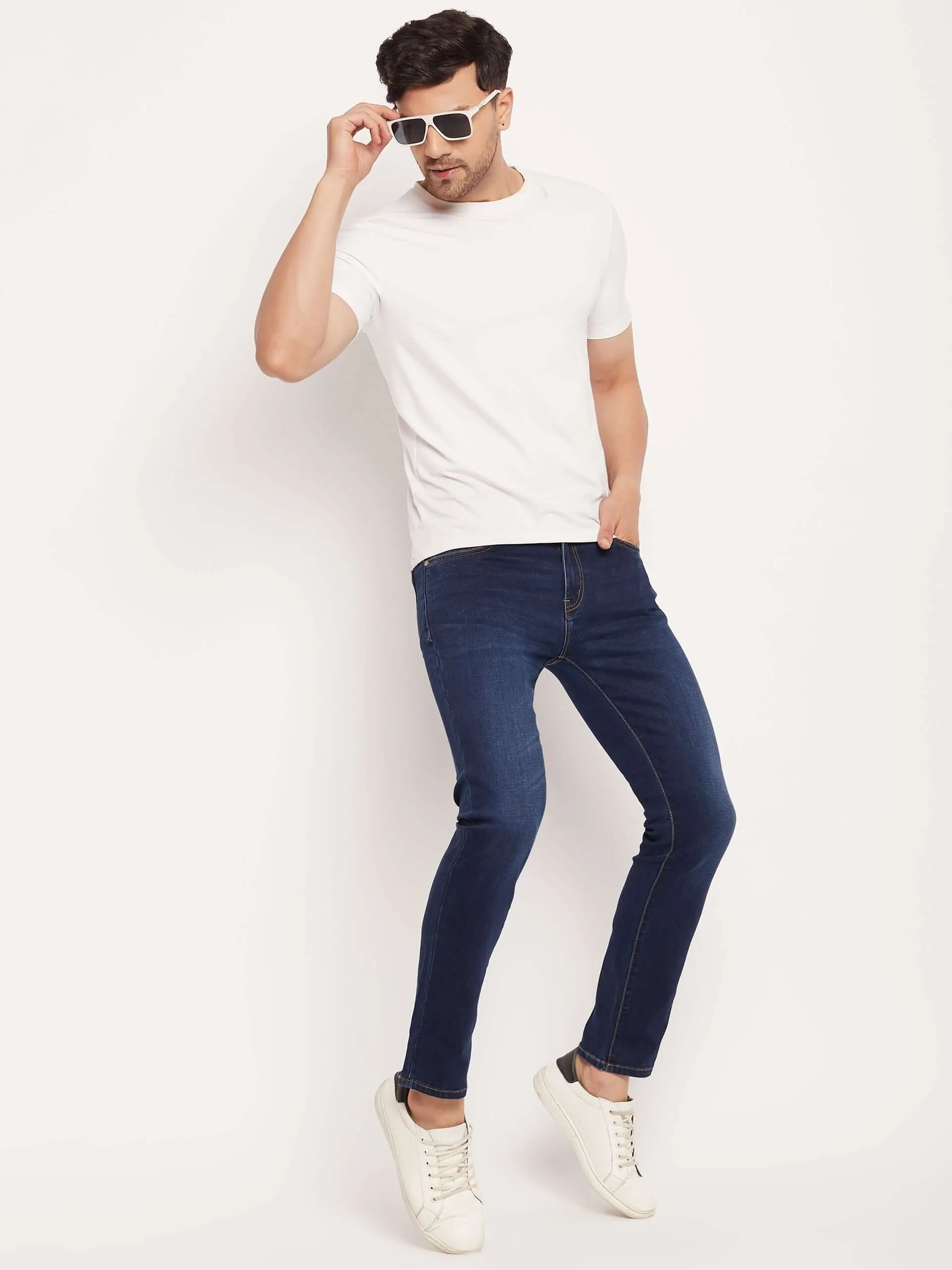 Camla Barcelona Navy Blue Regular Fit Jeans