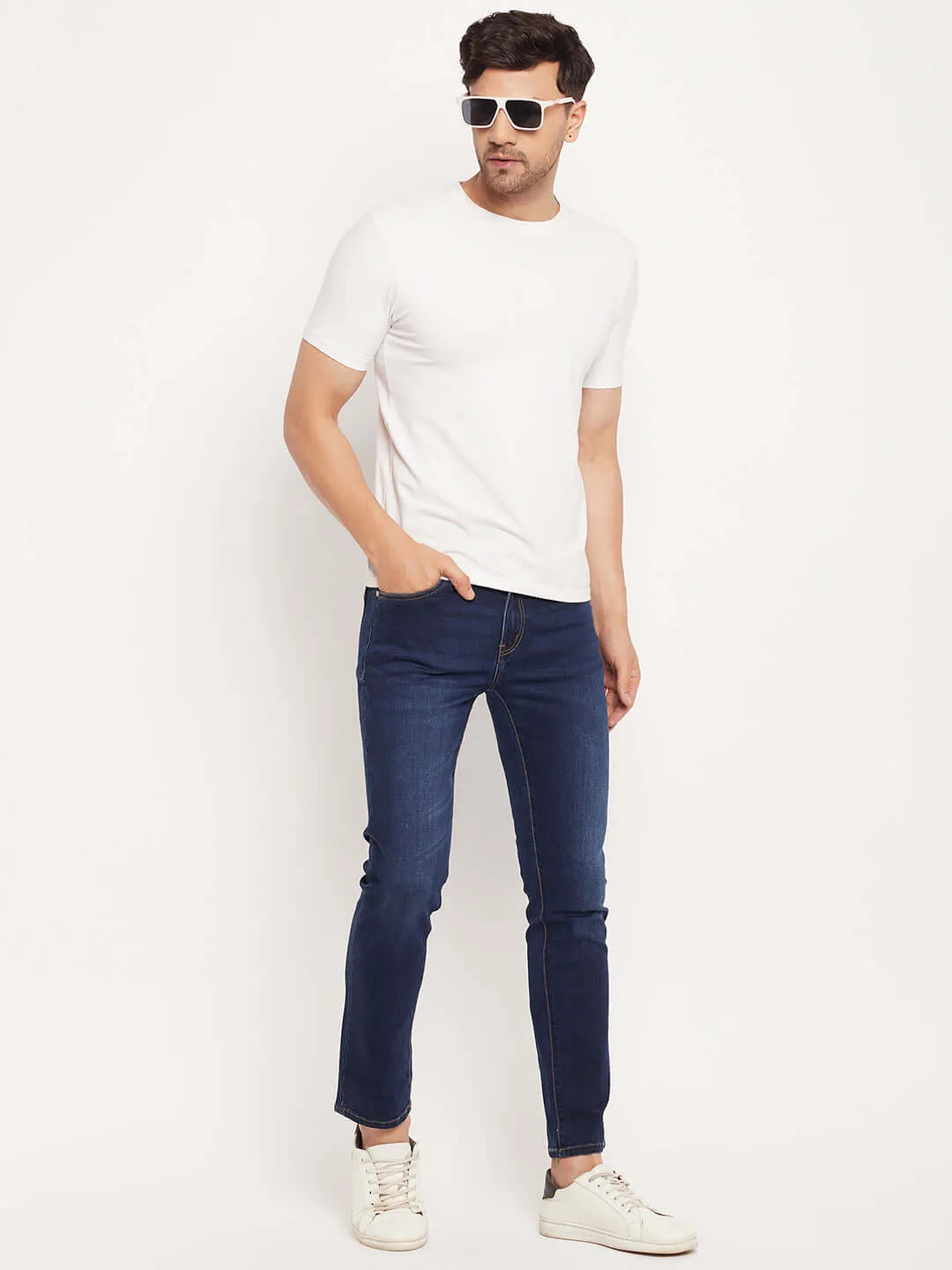 Camla Barcelona Navy Blue Regular Fit Jeans