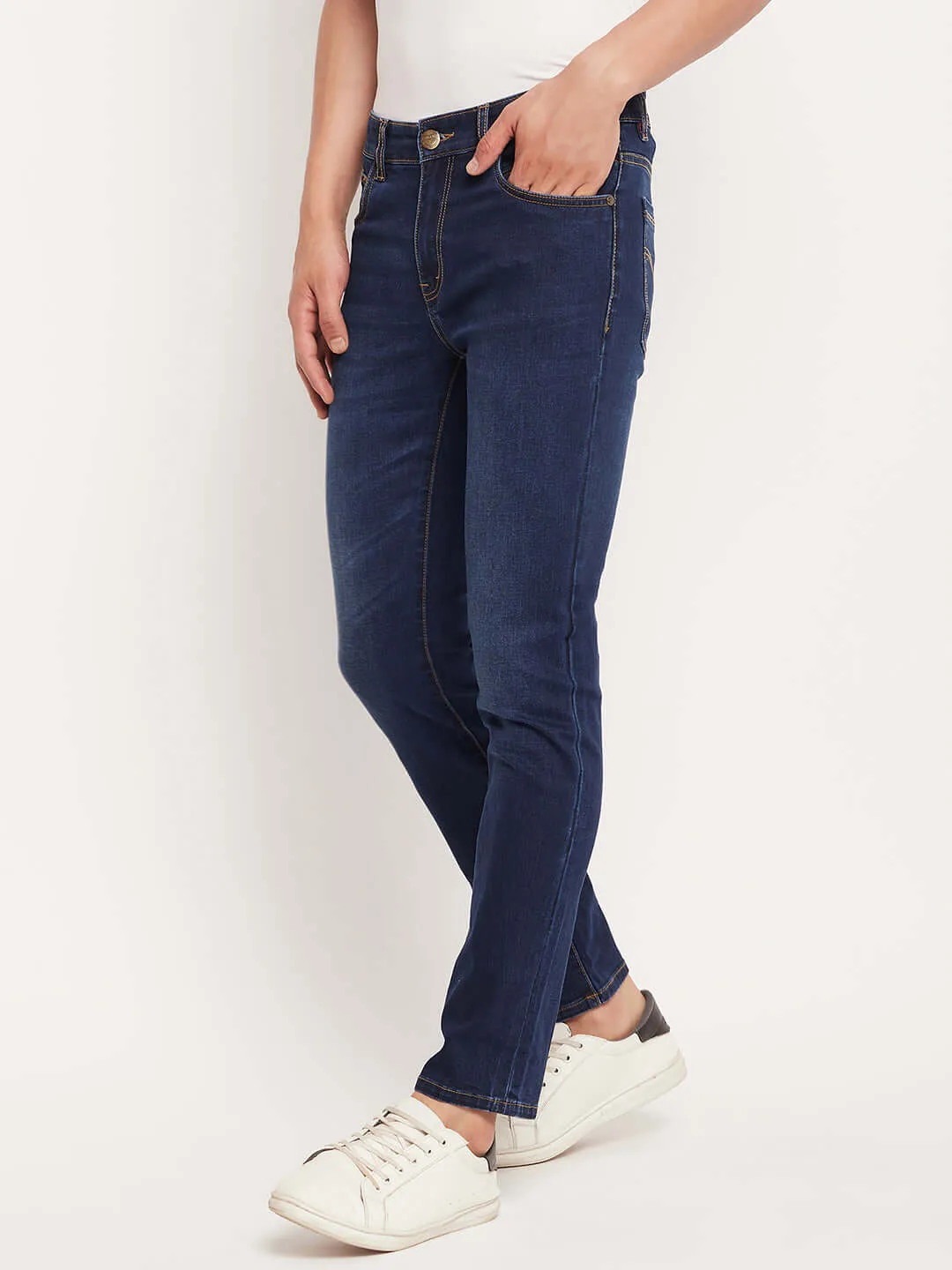 Camla Barcelona Navy Blue Regular Fit Jeans