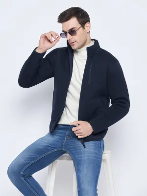 Camla Barcelona Stand Collar Navy Blue Sweatshirt