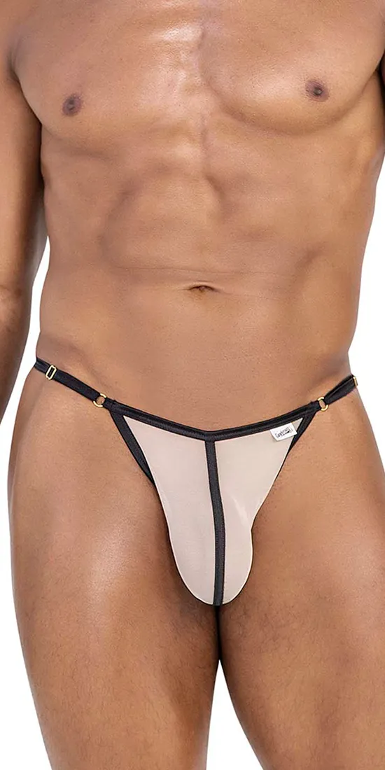Candyman 99776 Mesh Thongs Beige