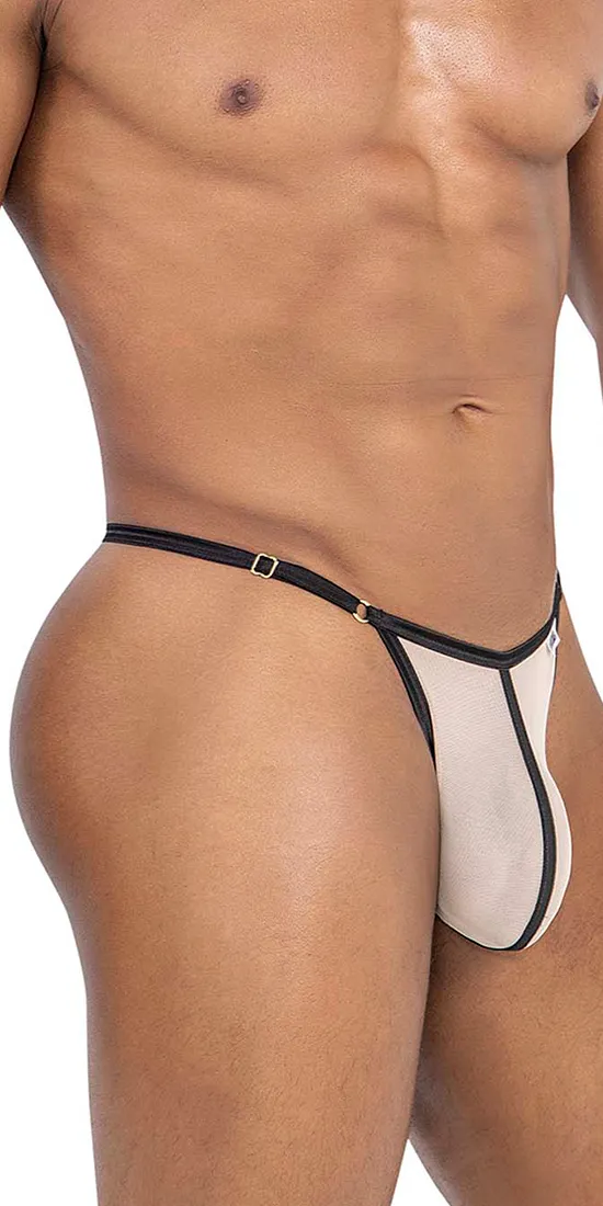 Candyman 99776 Mesh Thongs Beige