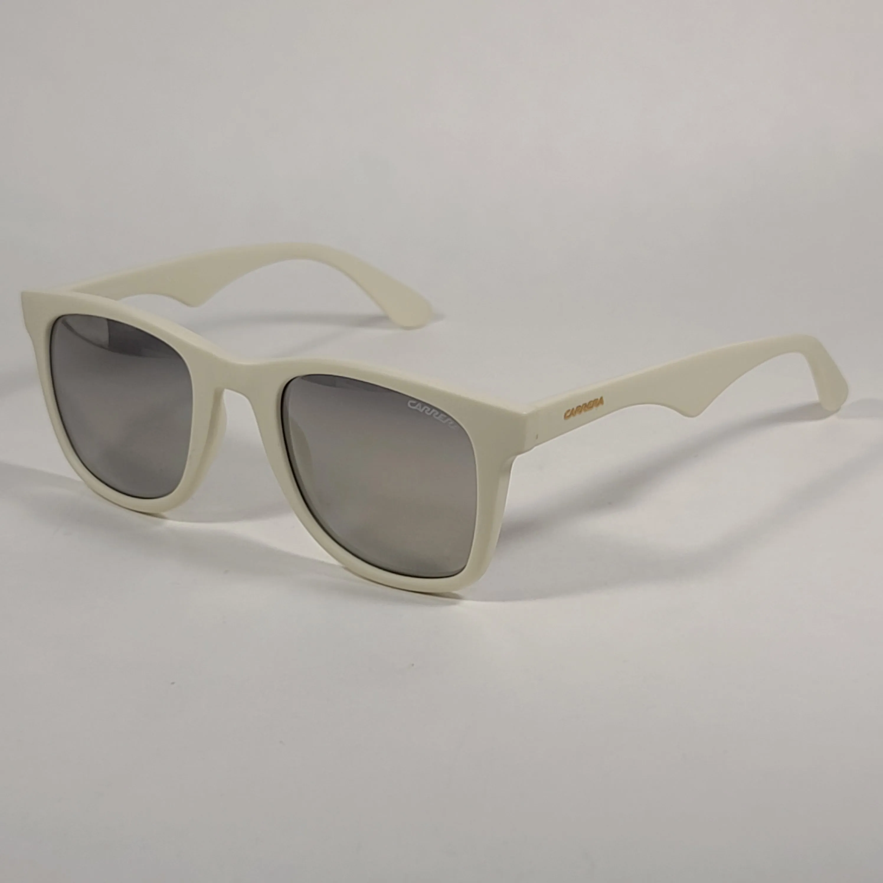 Carrera 6000/L Square Sunglasses Beige Ivory Optyl Frame Silver Mirror Lens 50mm