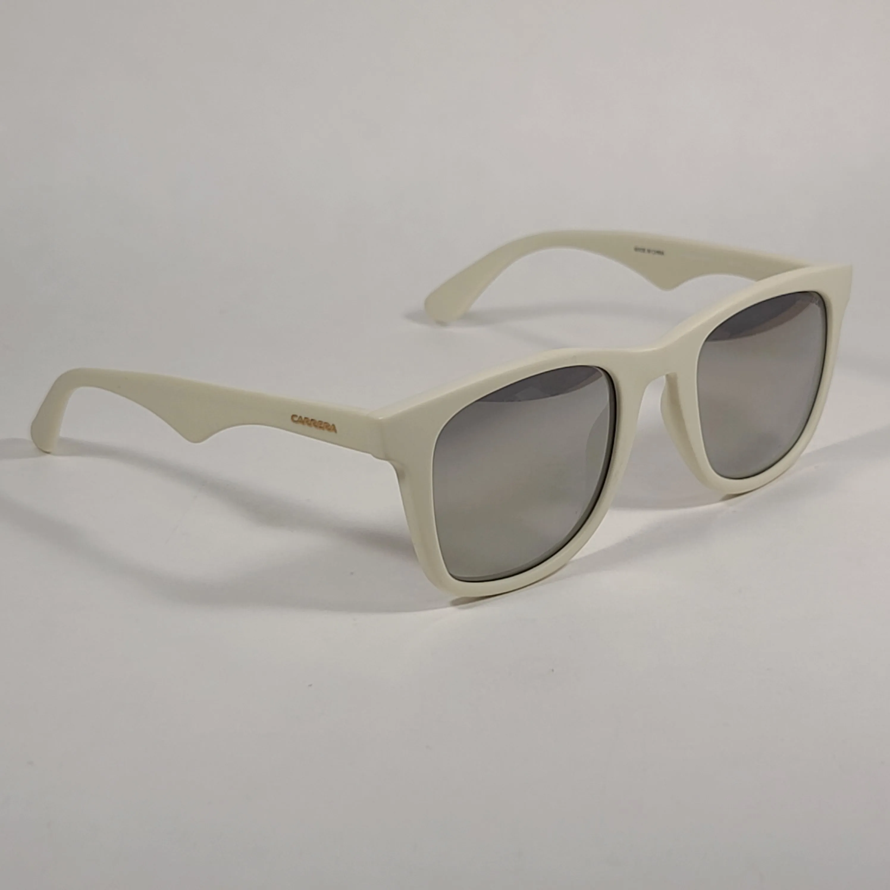 Carrera 6000/L Square Sunglasses Beige Ivory Optyl Frame Silver Mirror Lens 50mm