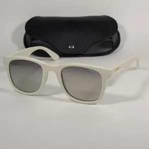 Carrera 6000/L Square Sunglasses Beige Ivory Optyl Frame Silver Mirror Lens 50mm