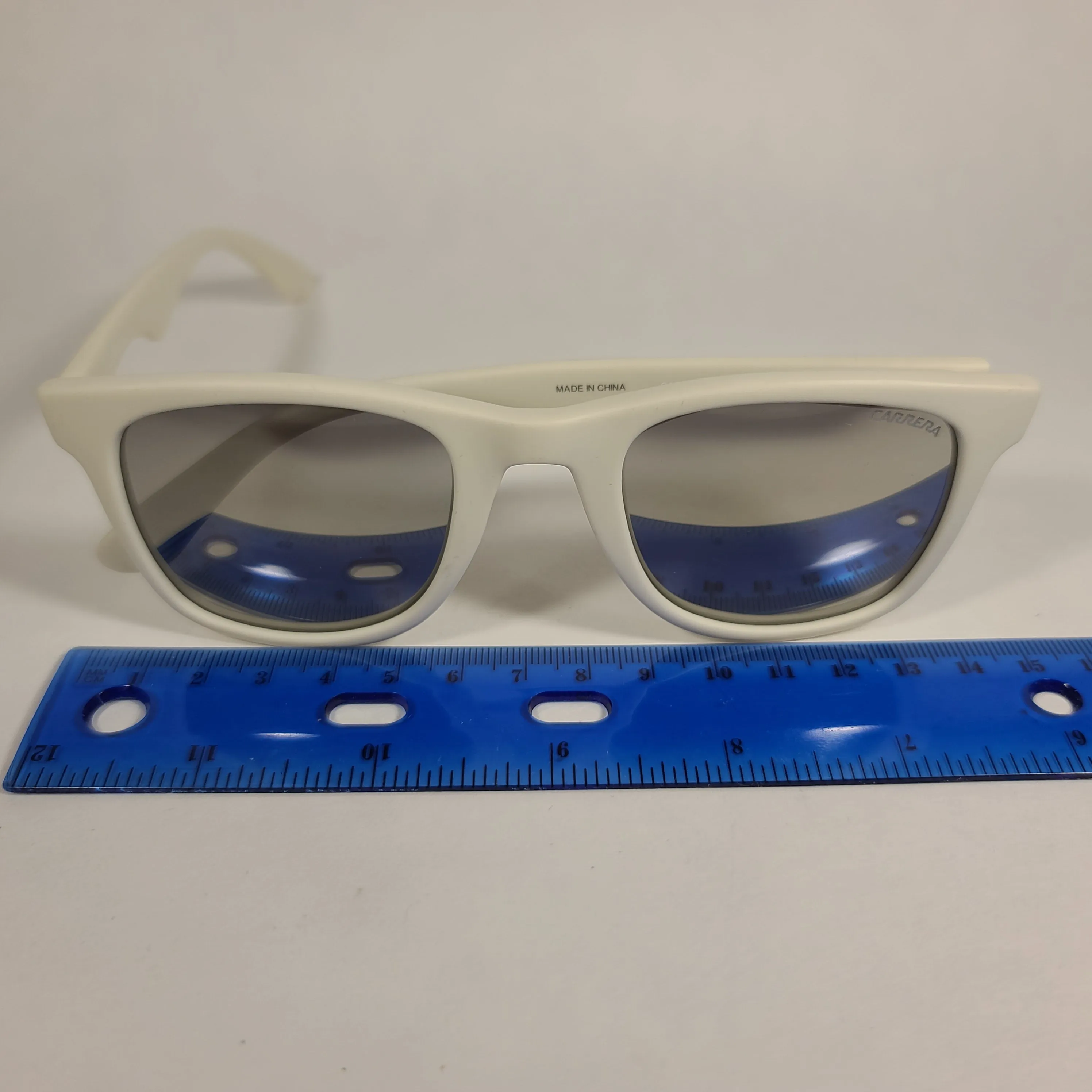Carrera 6000/L Square Sunglasses Beige Ivory Optyl Frame Silver Mirror Lens 50mm