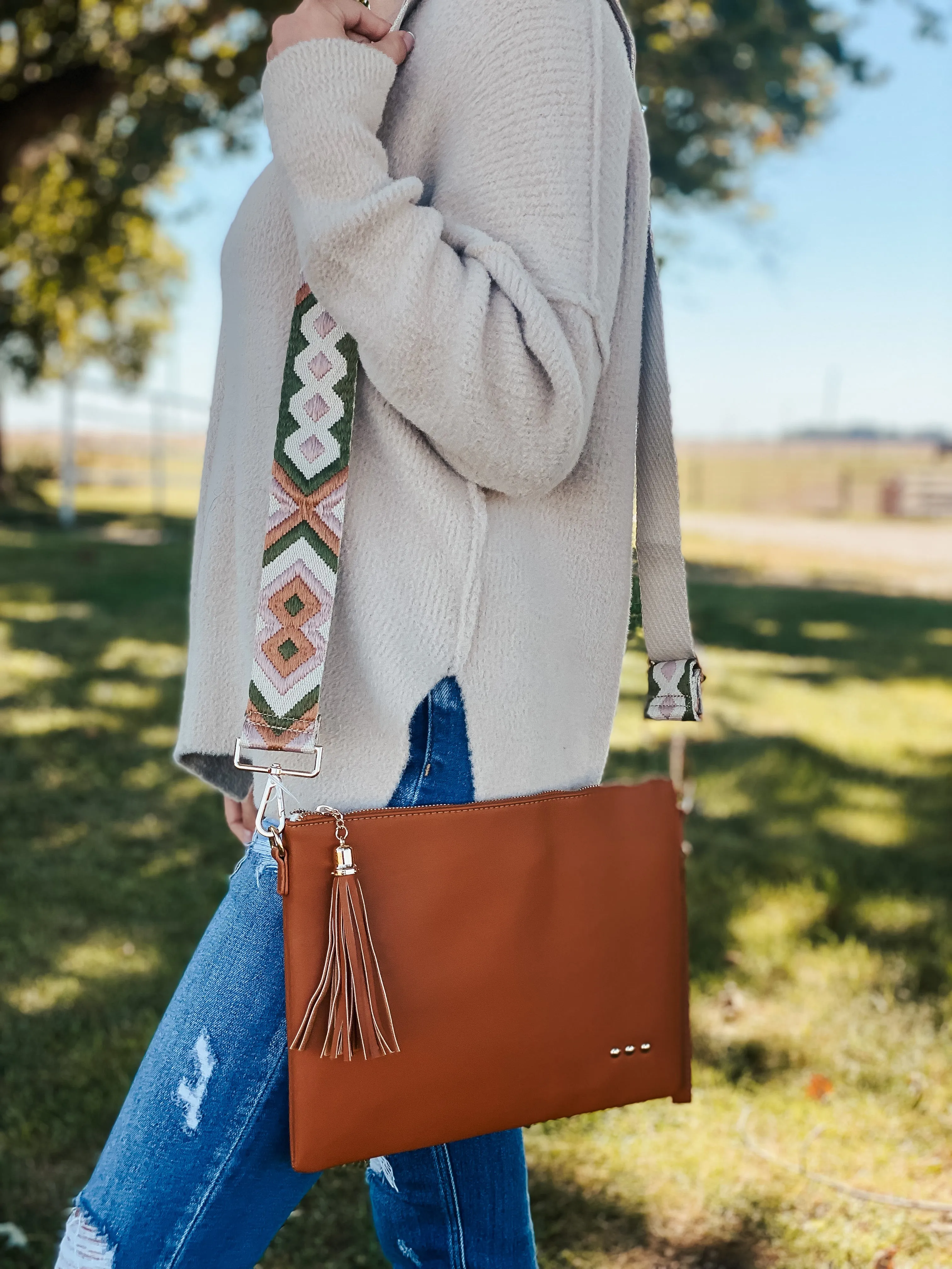 Cate Crossbody Clutch Purse - Brown