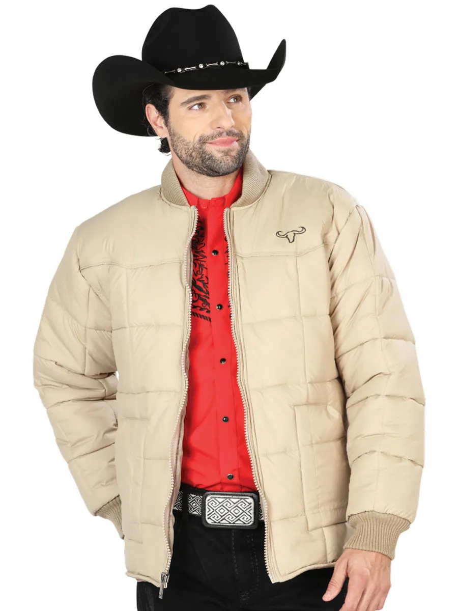 Chamarra Acolchada Ligera Calidad AAA Caqui para Hombre 'El General' - ID: 43324