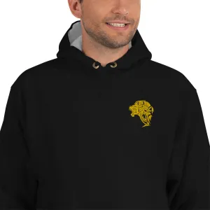 Champion Embroidered Gold Lion Hoodie - Black