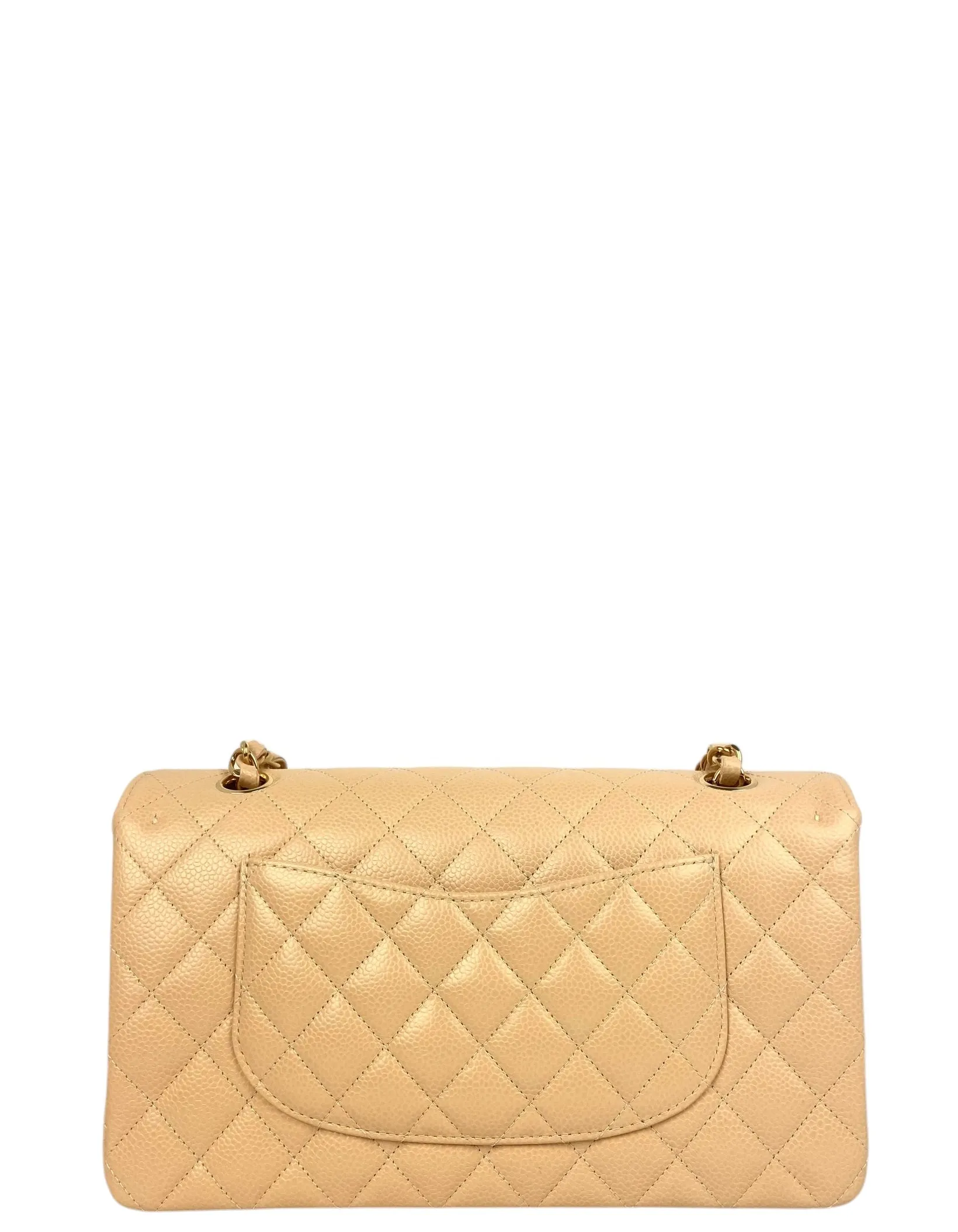 Chanel Beige Caviar Medium Double Flap GHW
