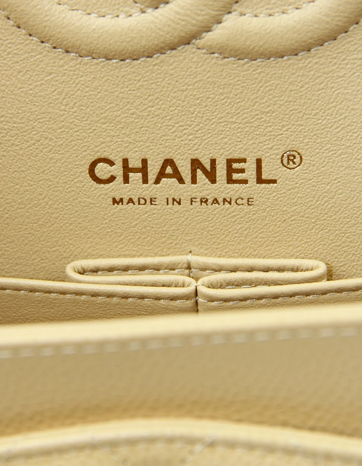Chanel Beige Caviar Medium Double Flap GHW
