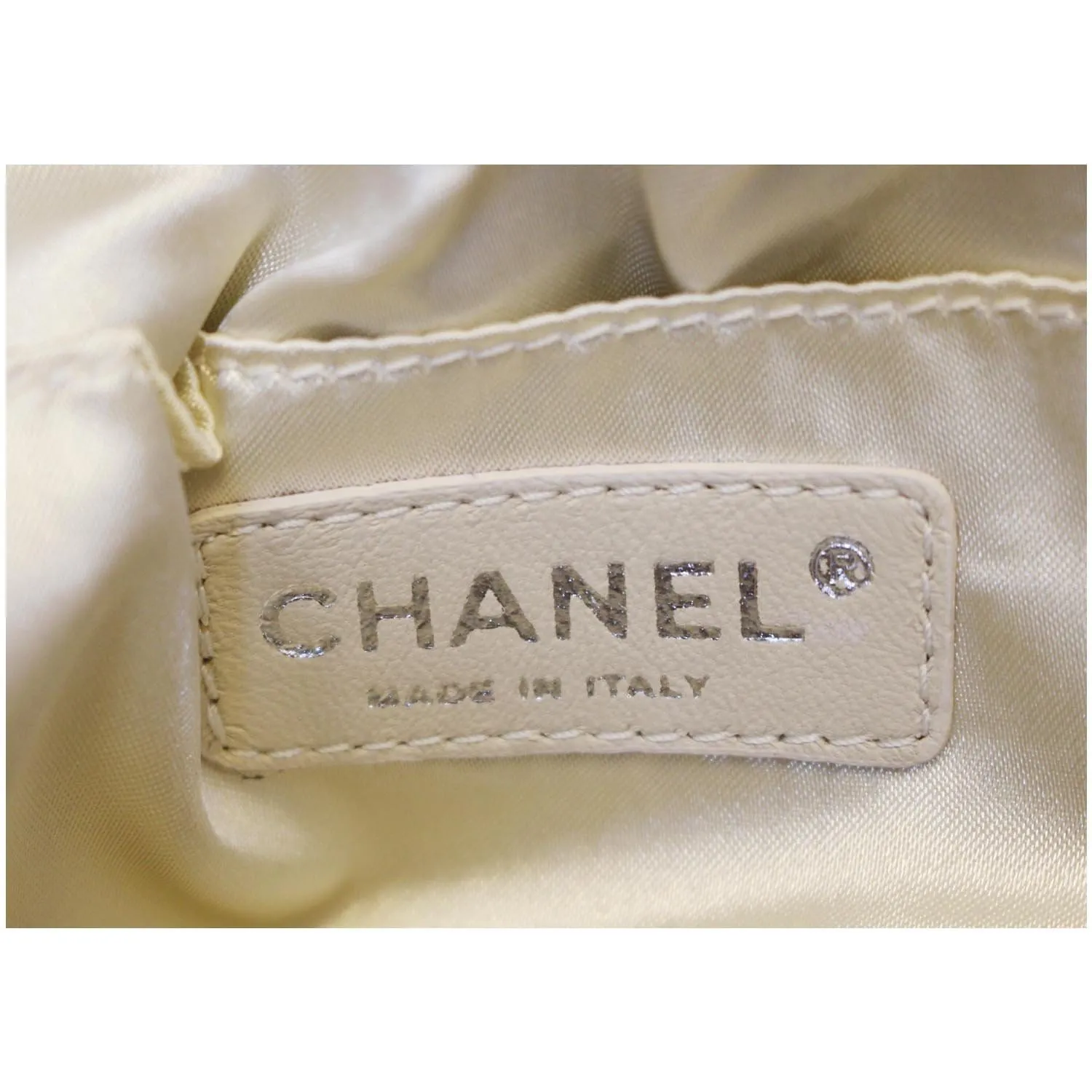 CHANEL CC Half Moon Quilted Satin Clutch Bag Red