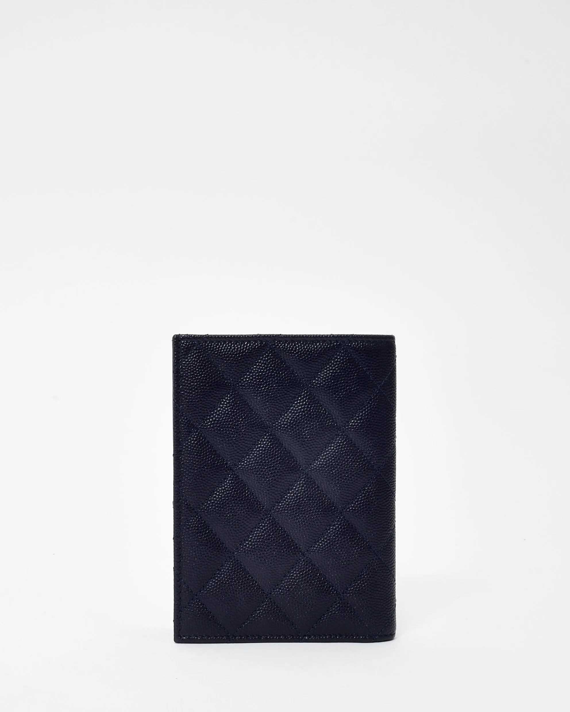 Chanel Navy Blue Caviar Leather Classic Passport Holder