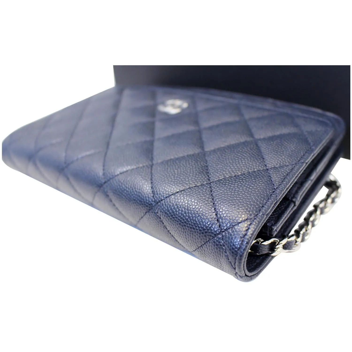 CHANEL Wallet On Chain WOC Clutch Crossbody Bag Navy