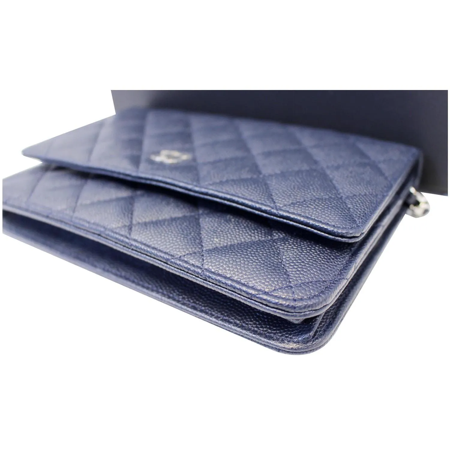 CHANEL Wallet On Chain WOC Clutch Crossbody Bag Navy