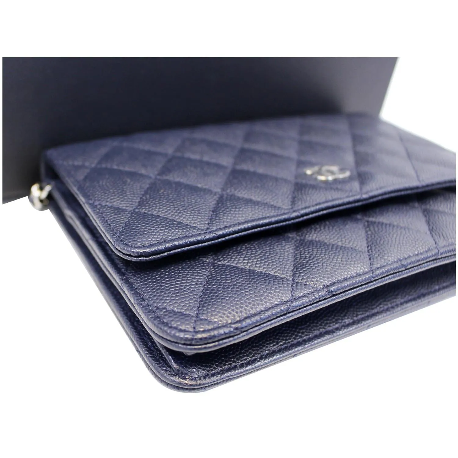 CHANEL Wallet On Chain WOC Clutch Crossbody Bag Navy