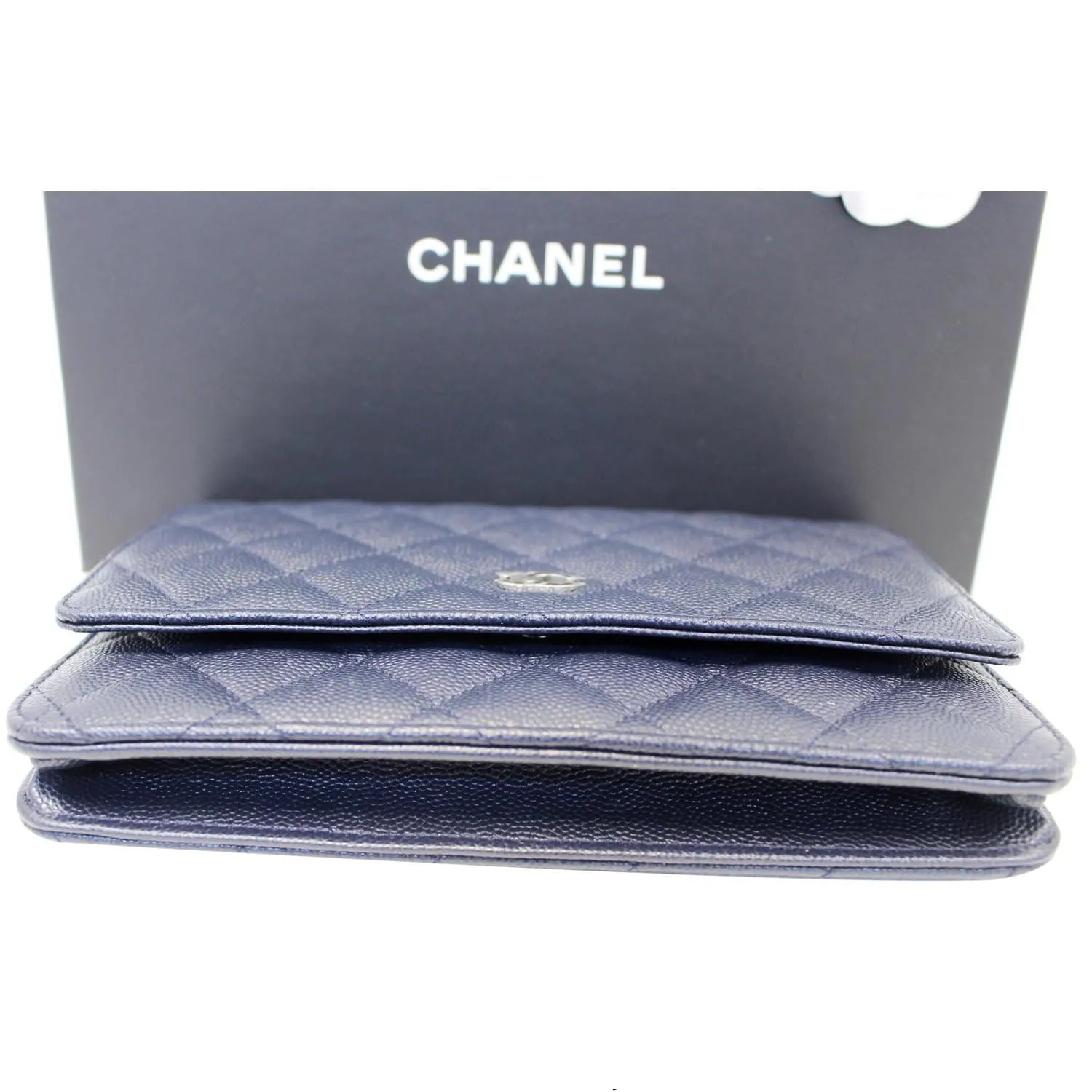CHANEL Wallet On Chain WOC Clutch Crossbody Bag Navy