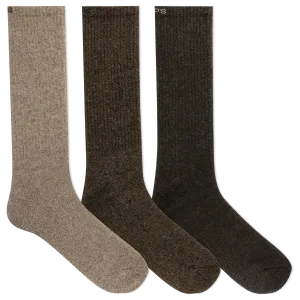 Chaps Men's Solid Mock Rib Crew Socks 3 Pair