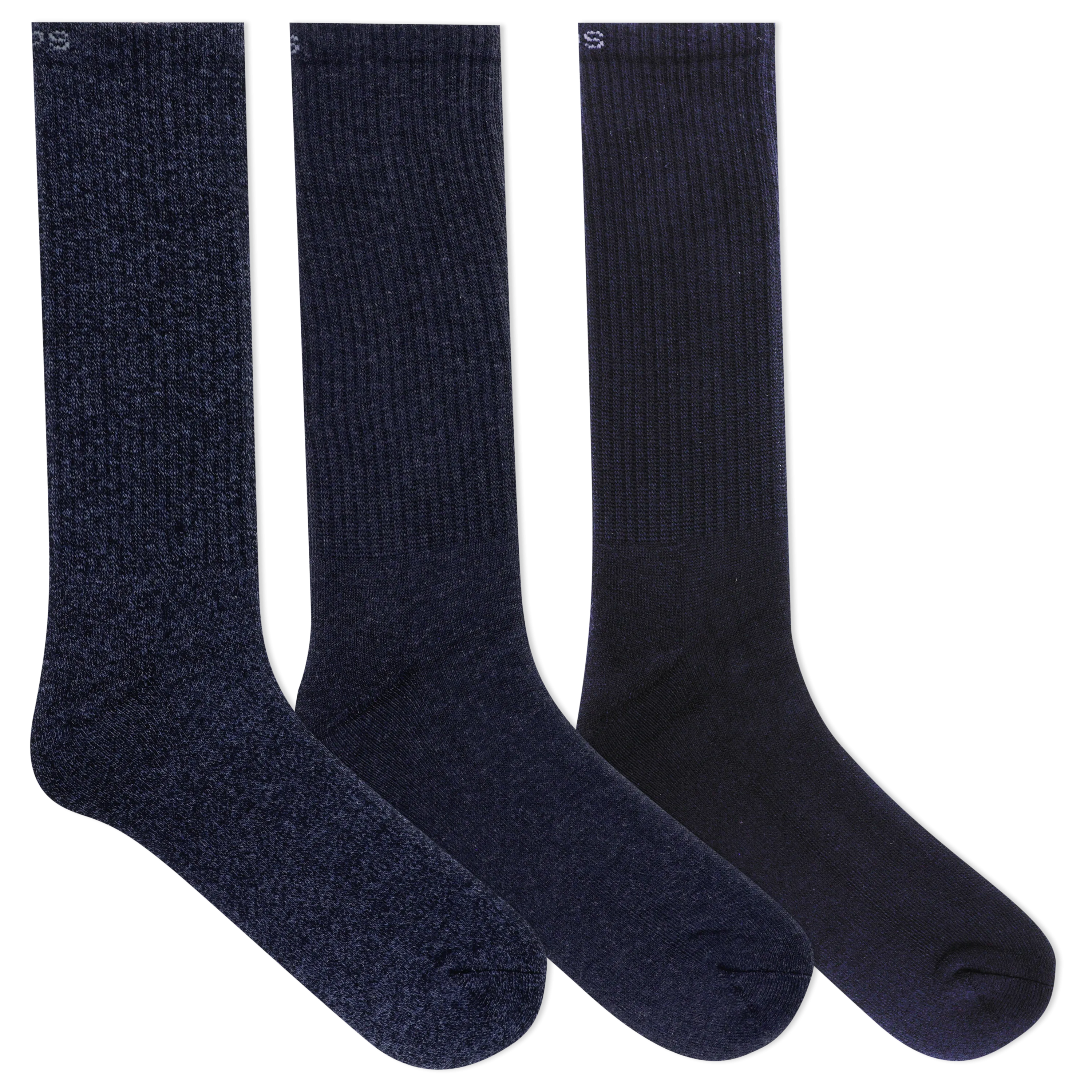Chaps Men's Solid Mock Rib Crew Socks 3 Pair
