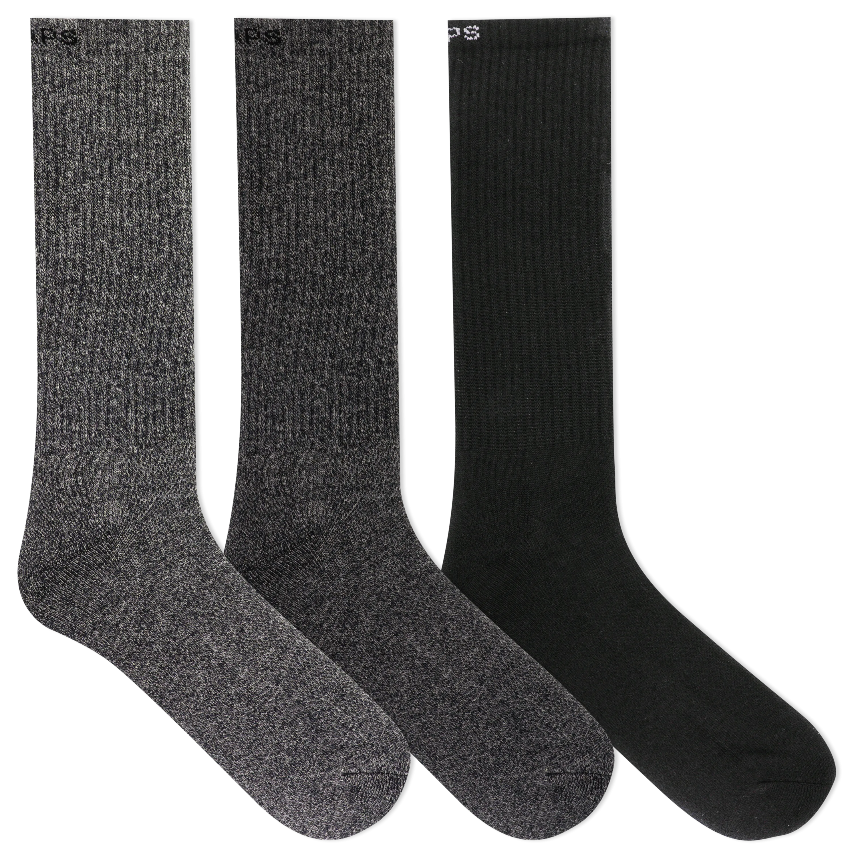 Chaps Men's Solid Mock Rib Crew Socks 3 Pair