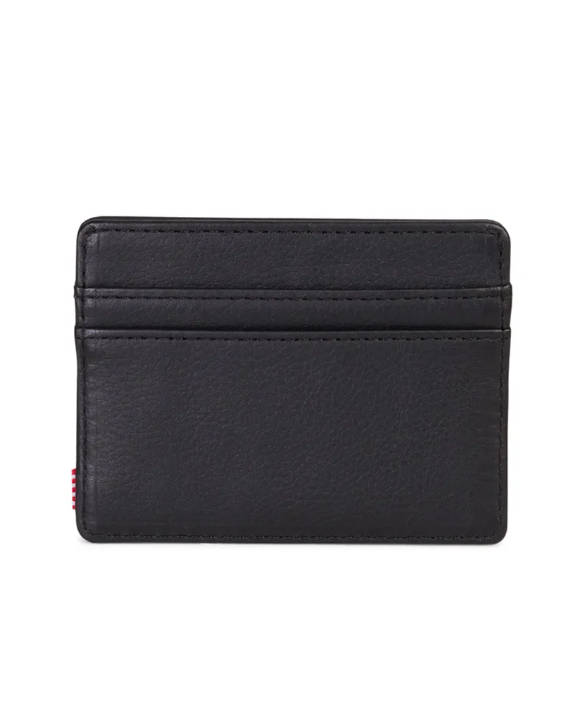 Charlie Wallet Black Pebbled Leather