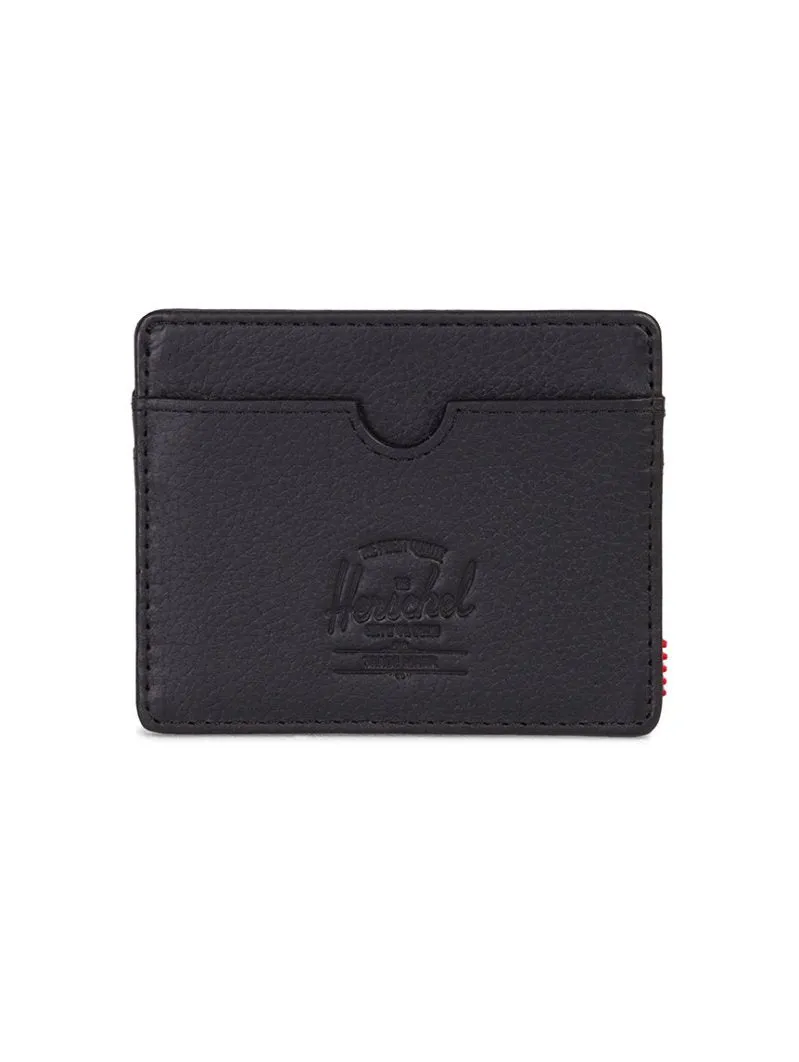 Charlie Wallet Black Pebbled Leather