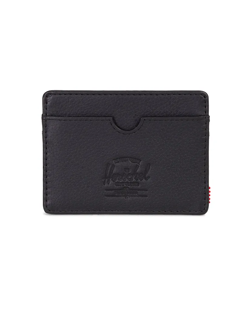 Charlie Wallet Black Pebbled Leather