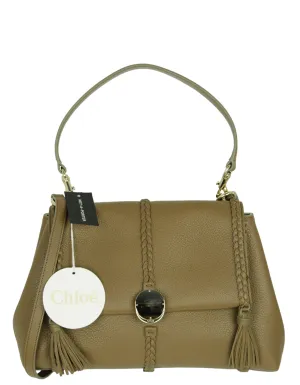 Chloe Dark Nut Grained Calfskin Medium Penelope Bag