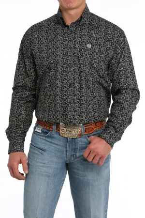 Cinch Men's Navy Lariat Print Button-Down Shirt