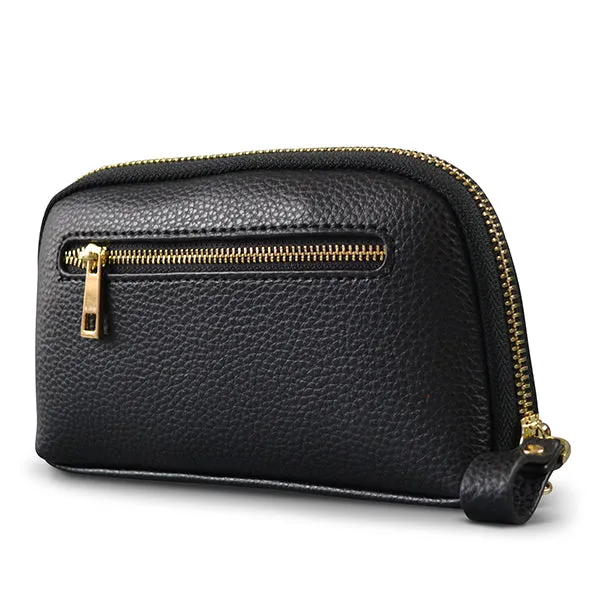Collection Carmichael | Ladies Tan Cowhide Leather Wristlet Purse