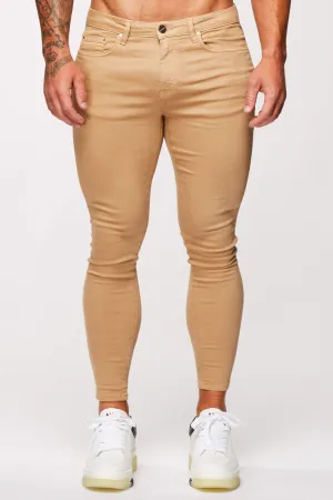 COLOURED DENIM - BEIGE